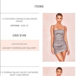 House of CB London Mini Drape Dress Mediumx